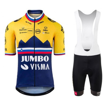 Fietskleding (Fietsshirt + Korte Koersbroek) 2021 Team Jumbo–Visma N002